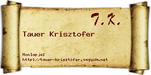 Tauer Krisztofer névjegykártya